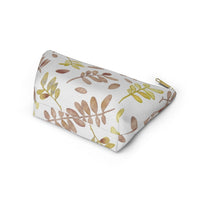 Watercolor Tossed Leaves Accessory Pouch w T-bottom in Red